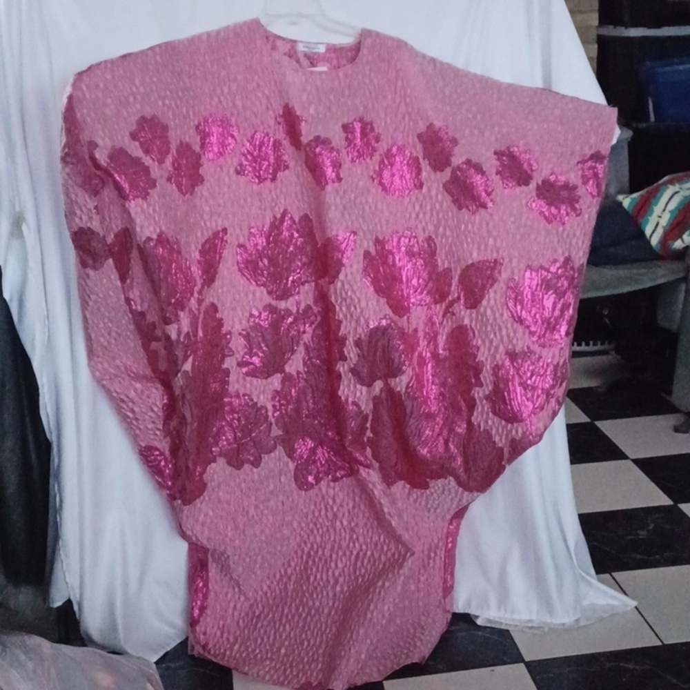Amunyelia Pink Shimmering African Bubu Dress SIZE OS, Length=55"